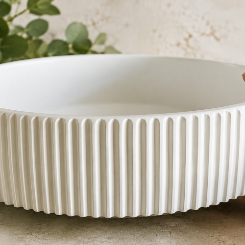 Blank Eco Resin Bowl for decoration - Ribbed
